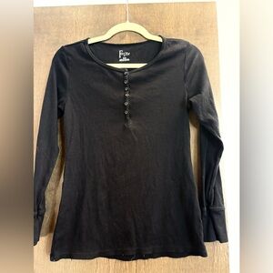 Felina Long Sleeve Black Shirt - Size Small